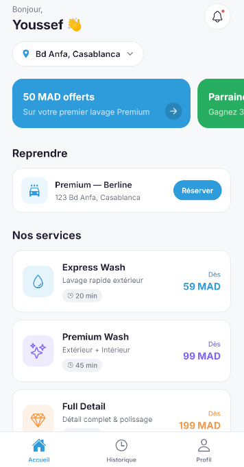 Cleanzyn app UI